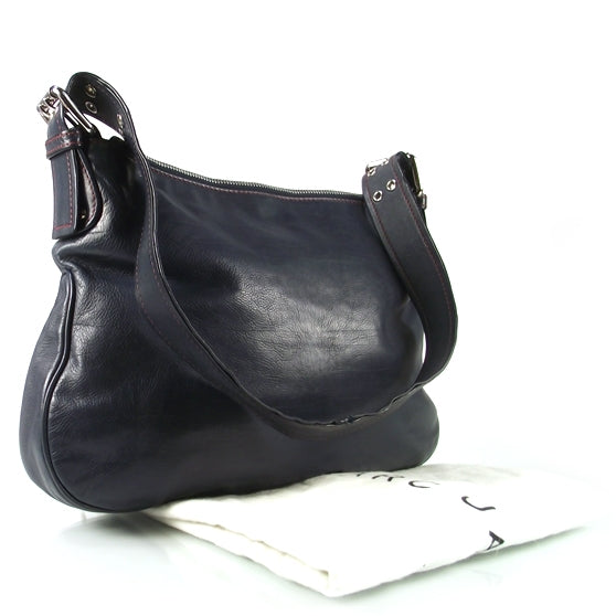 Leather Sophia Hobo Navy