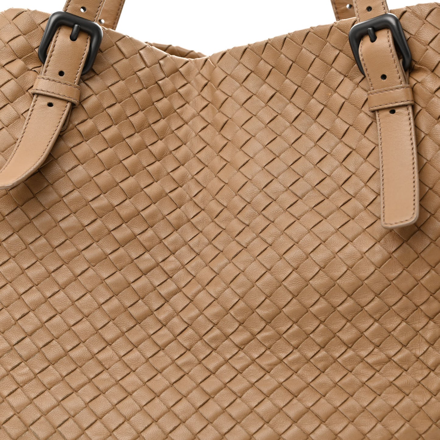 Nappa Intrecciato Large Cesta Tote Camel