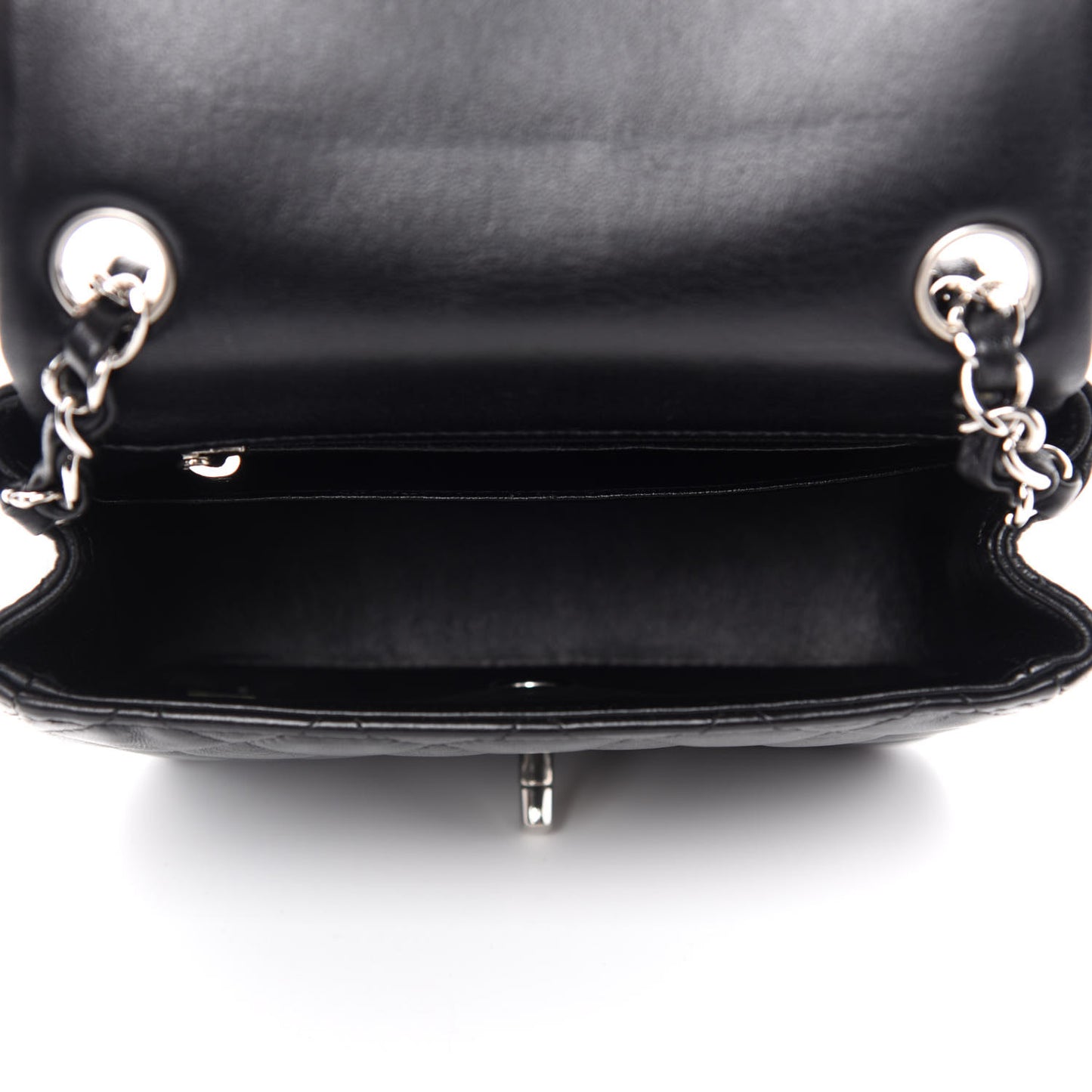 Lambskin Quilted Mini Square Flap Black