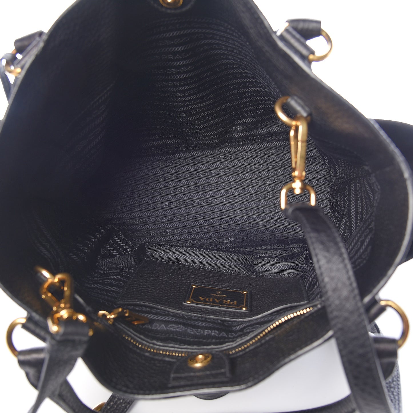 Vitello Daino Side Pocket Tote Black