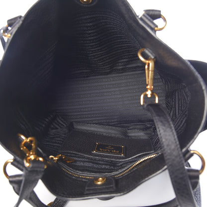 Prada Vitello Daino Side Pocket Tote Black 7 of 10