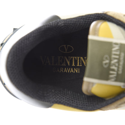 Valentino Garavani Nappa Suede Camouflage Mens Rockrunner Sneakers 41 Yellow Multicolor 7 of 10