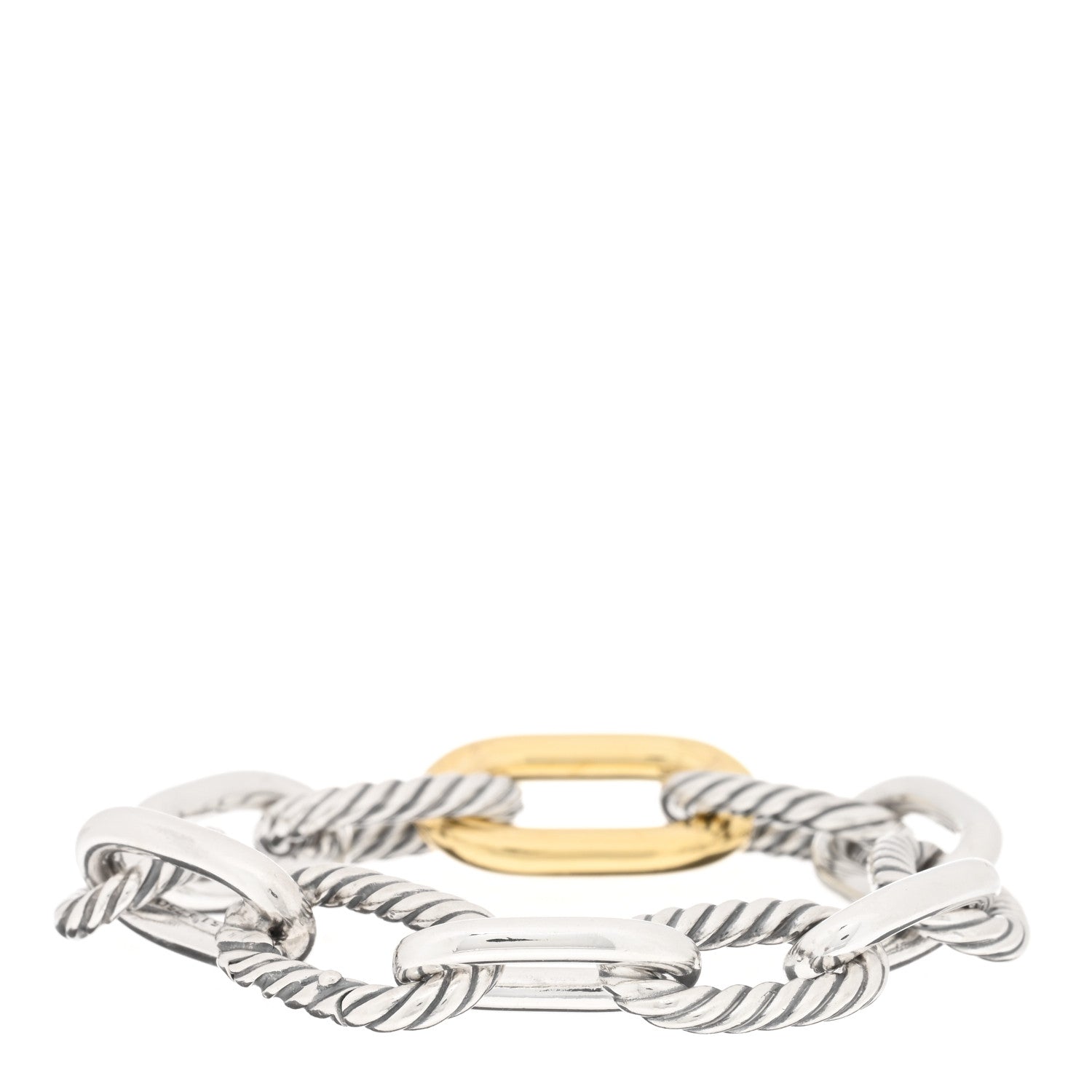 David Yurman Sterling Silver 18K Yellow Gold 11mm Madison Chain Bracelet 2 of 3
