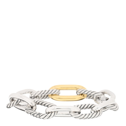 David Yurman Sterling Silver 18K Yellow Gold 11mm Madison Chain Bracelet 2 of 3