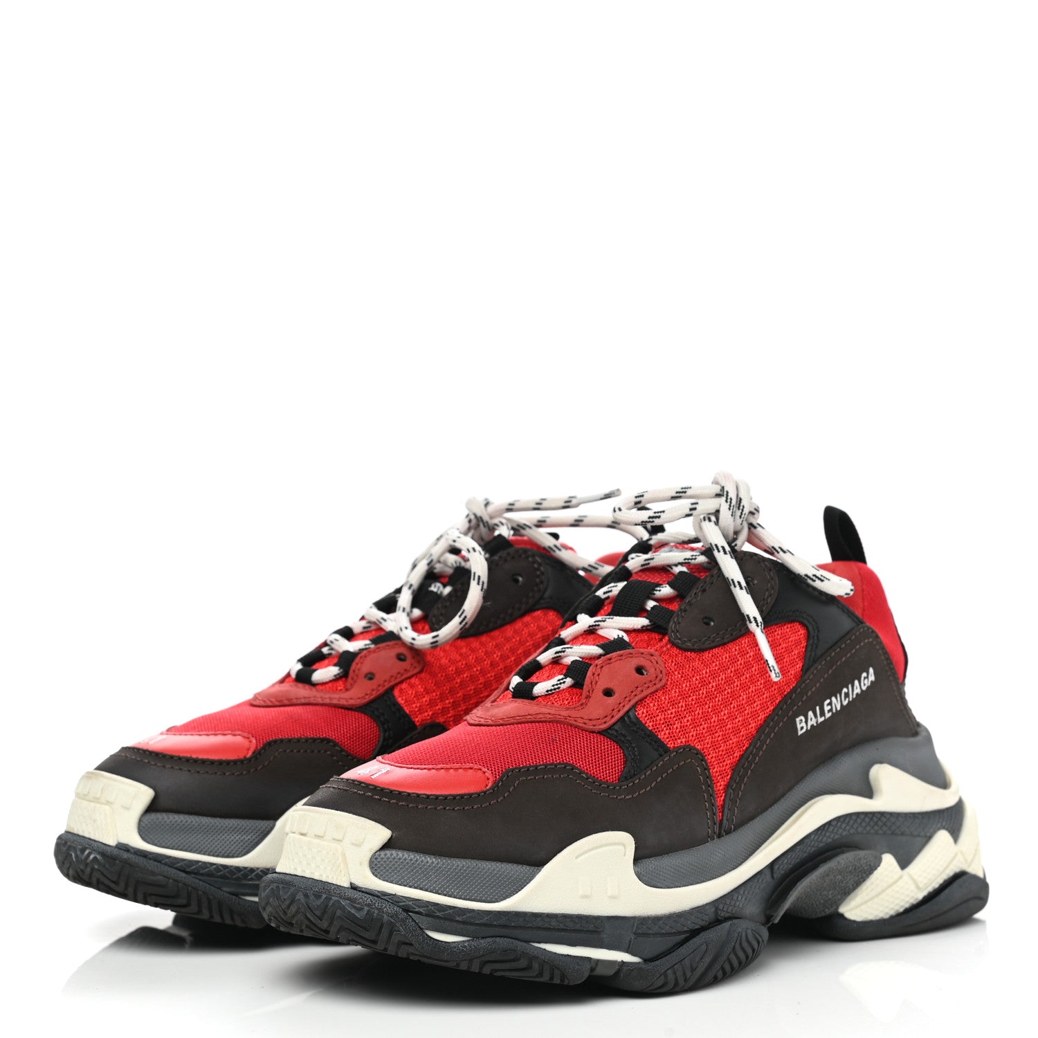 Balenciaga Fabric Mesh Mens Triple S Sneakers 41 Rouge Black 3 of 8