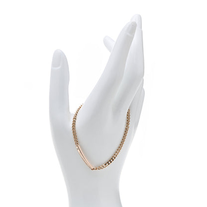 Tiffany 18K Rose Gold Diamond Micro Link ID Chain Bracelet 2 of 5