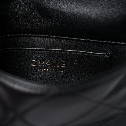 Chanel Lambskin Quilted Mini Chain Rows Flap Black 5 of 8