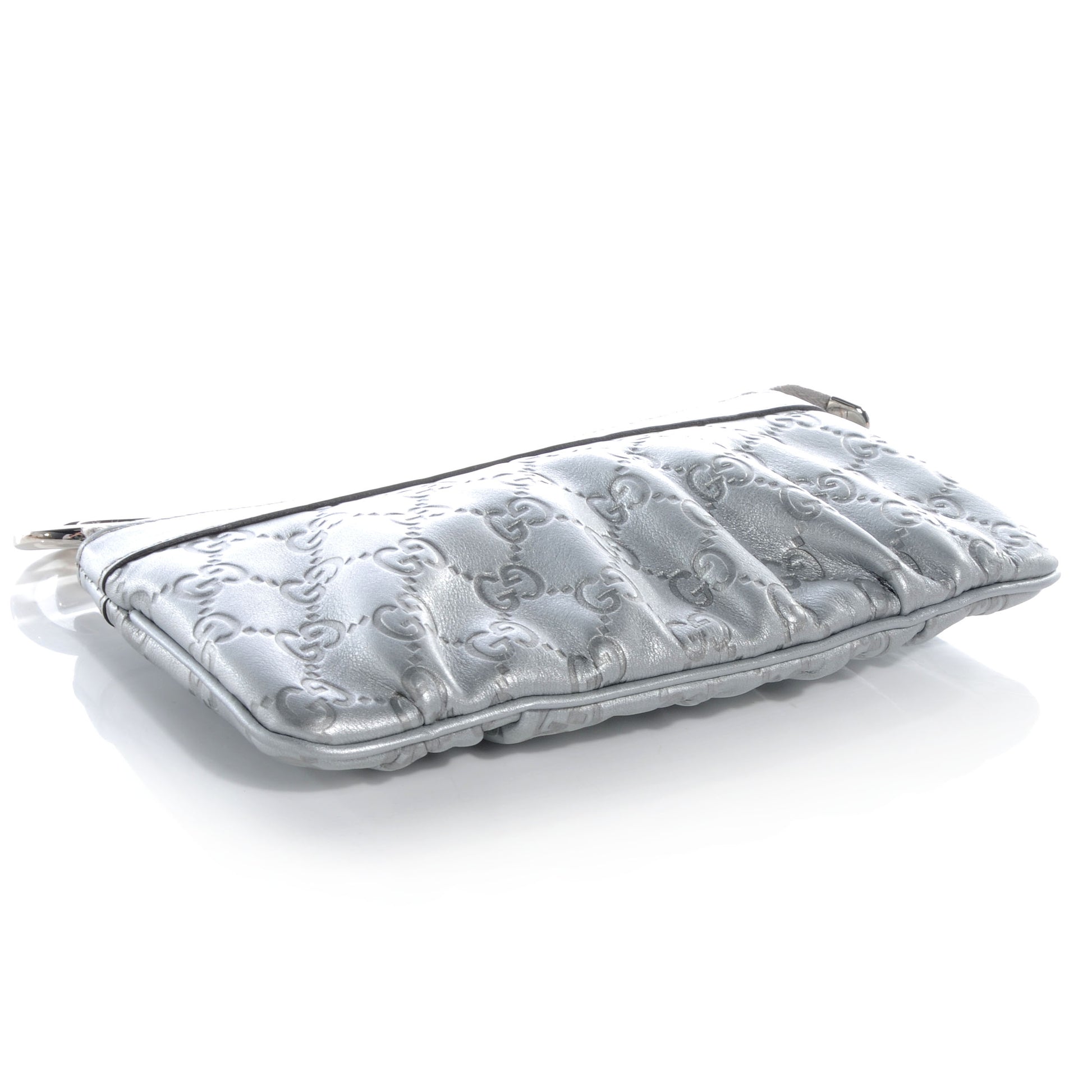 Gucci Guccissima New Britt Wristlet Silver 3 of 8