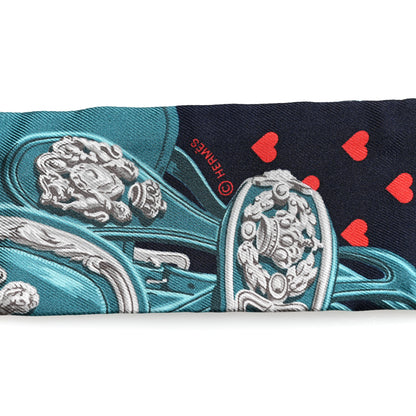 Hermes Silk Brides de Gala Love Twilly Caban Canard Rouge 3 of 4