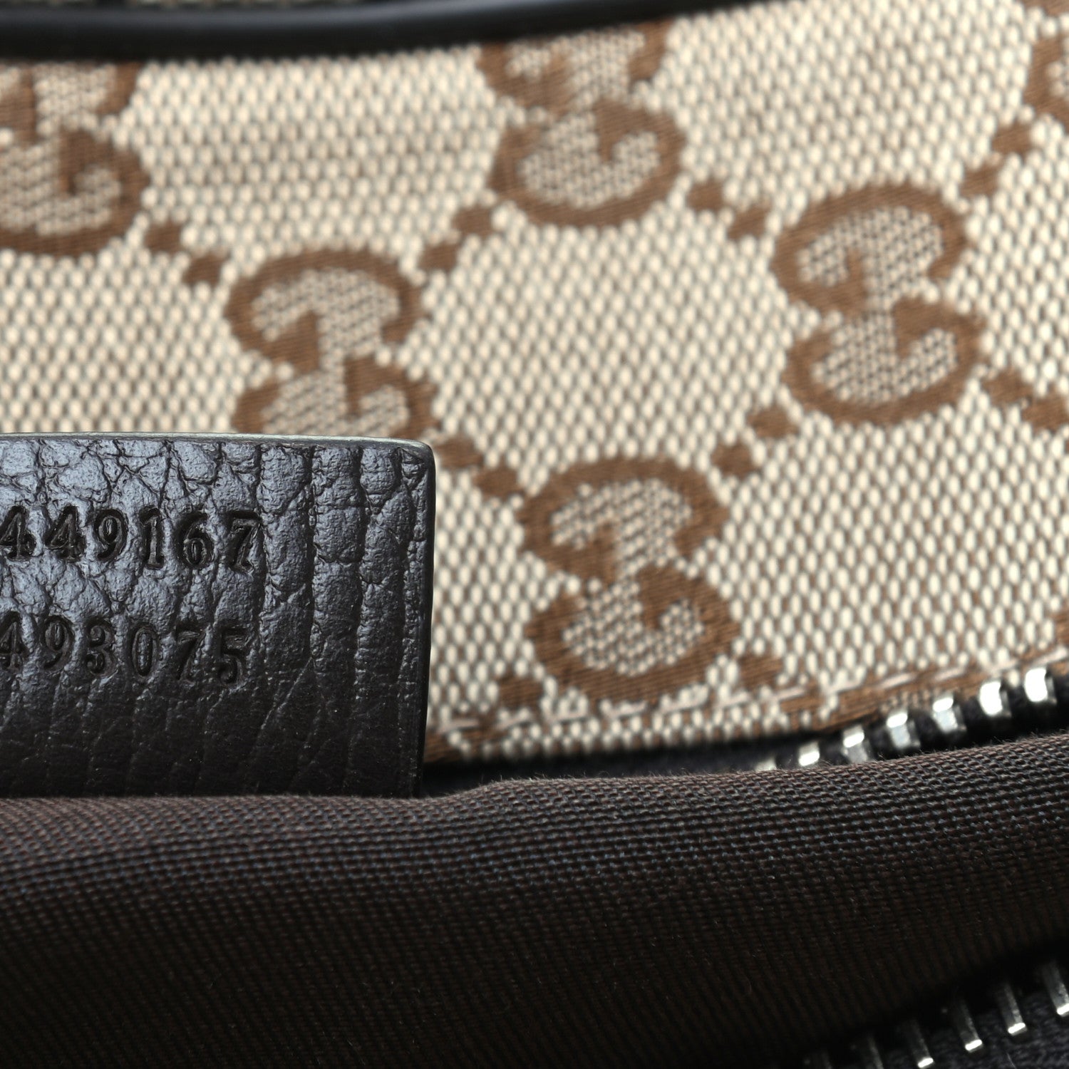 Gucci Monogram Dollar Calfskin Boston Duffle Bag Beige Ebony Testa di Moro Marrone Scuro 6 of 8