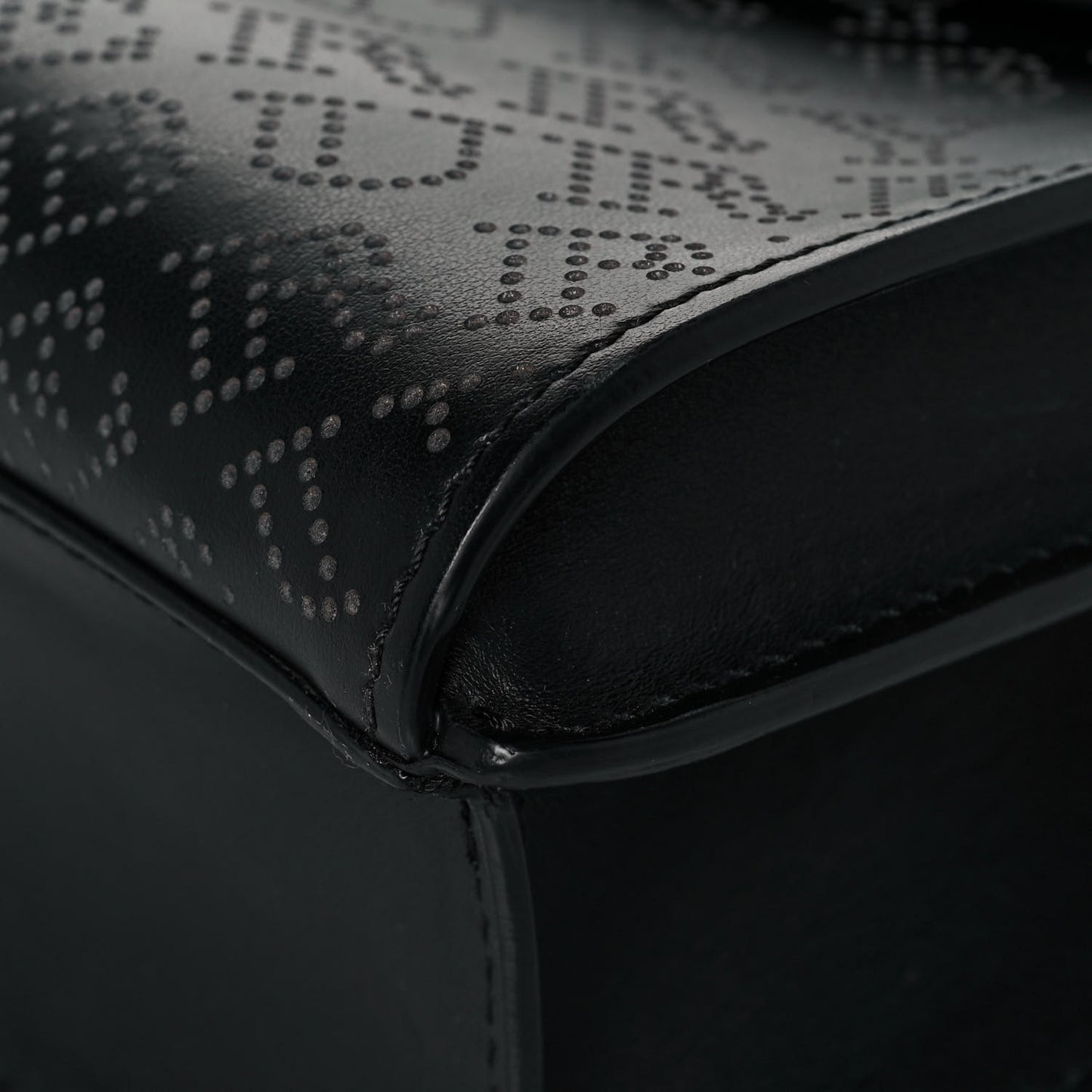 Calfskin Perforated Small Macken Crossbody Bag Black