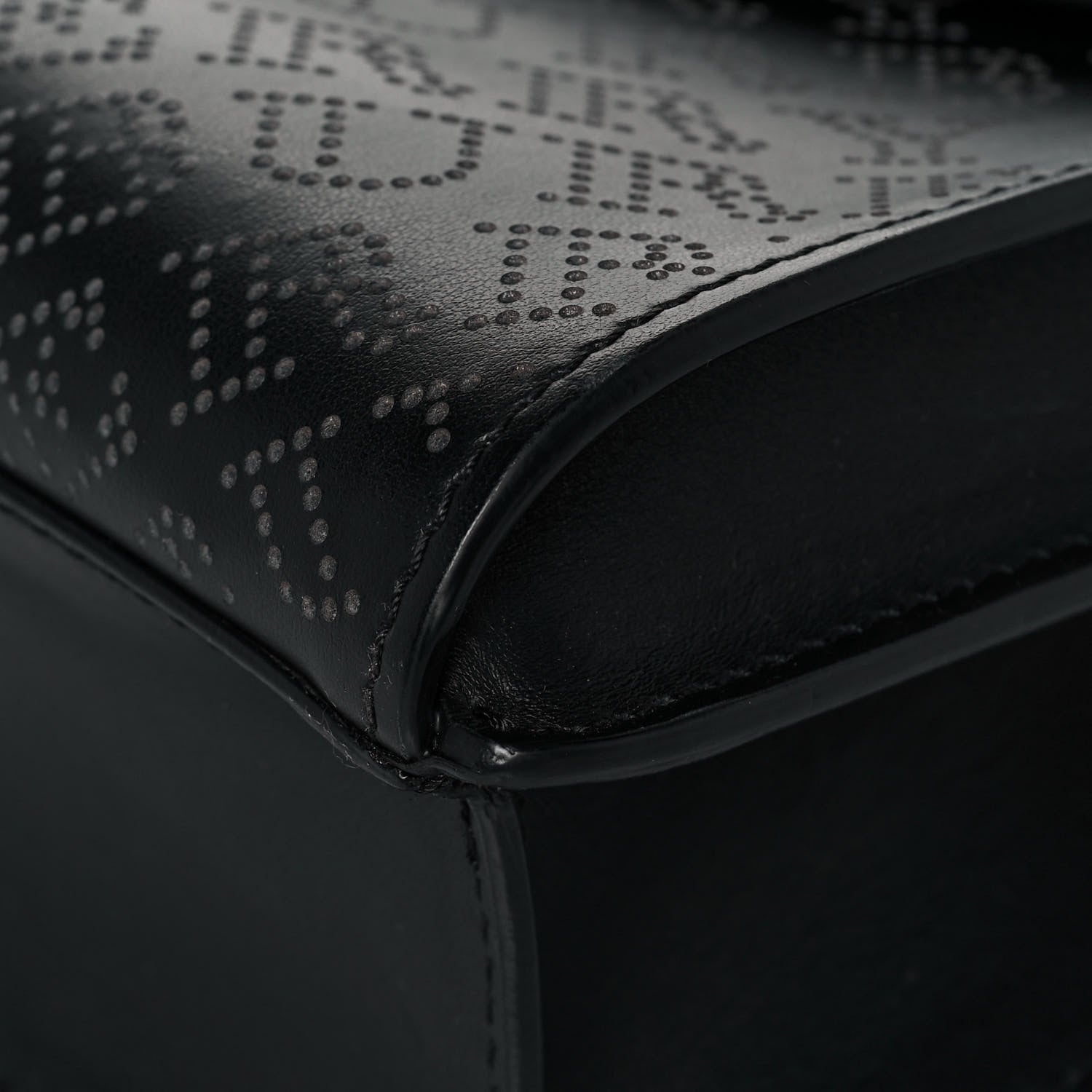 Burberry Calfskin Perforated Small Macken Crossbody Bag Black 9 of 13