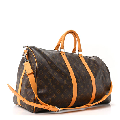 Louis Vuitton Monogram Macassar Keepall Bandouliere 50 Safran Yellow 3 of 9