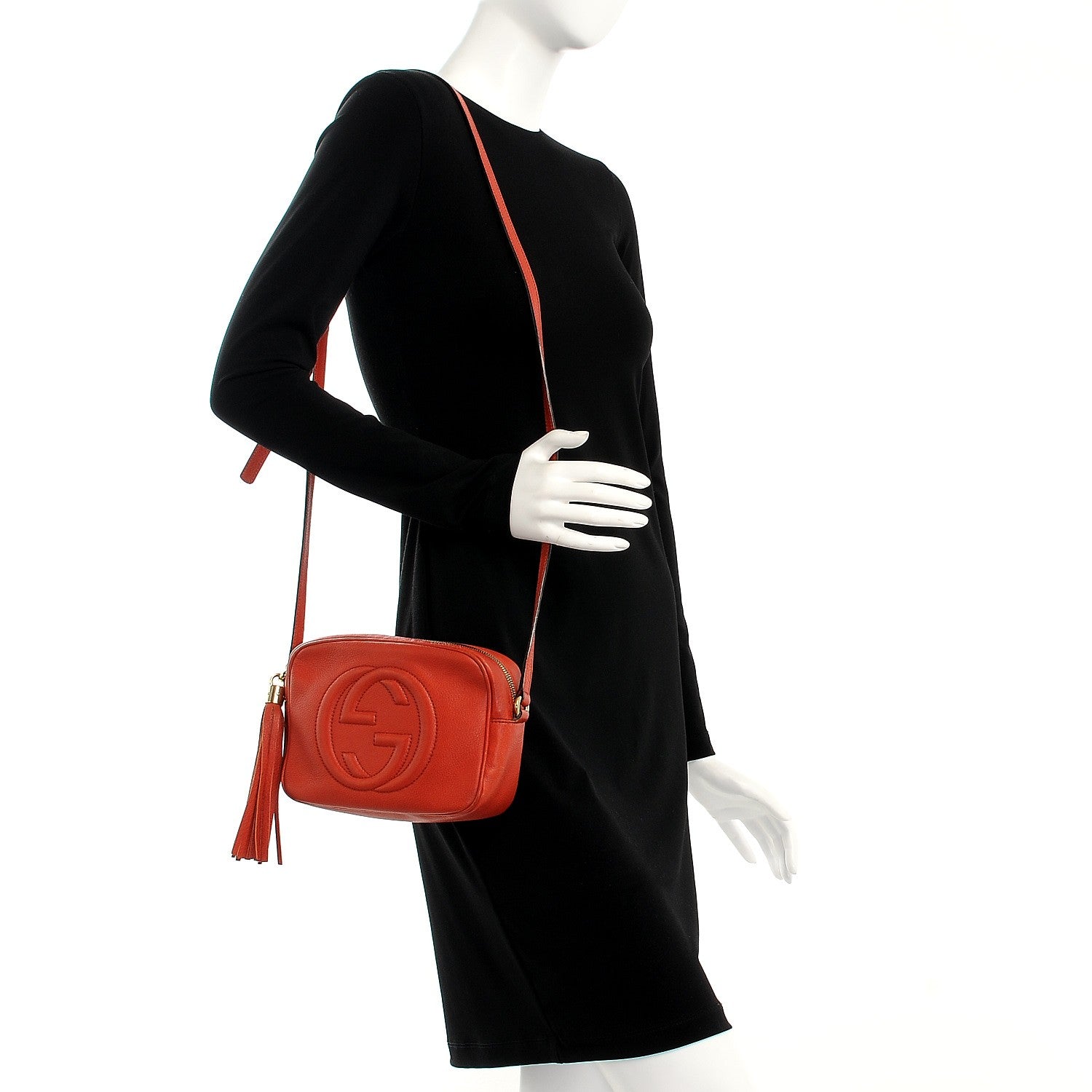 Gucci Pebbled Calfskin Small Soho Disco Bag Sun Orange 2 of 9