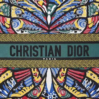 Christian Dior Canvas Embroidered Butterfly Book Tote Black Multicolor 10 of 10