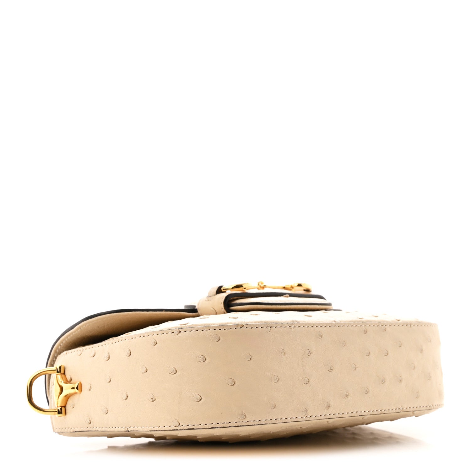 Gucci Ostrich Medium Horsebit 1955 Shoulder Bag White 4 of 12