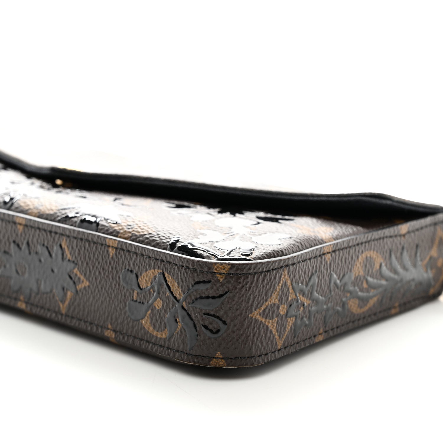 Louis Vuitton Monogram Blossom Pochette Felicie Chain Wallet Black 9 of 9