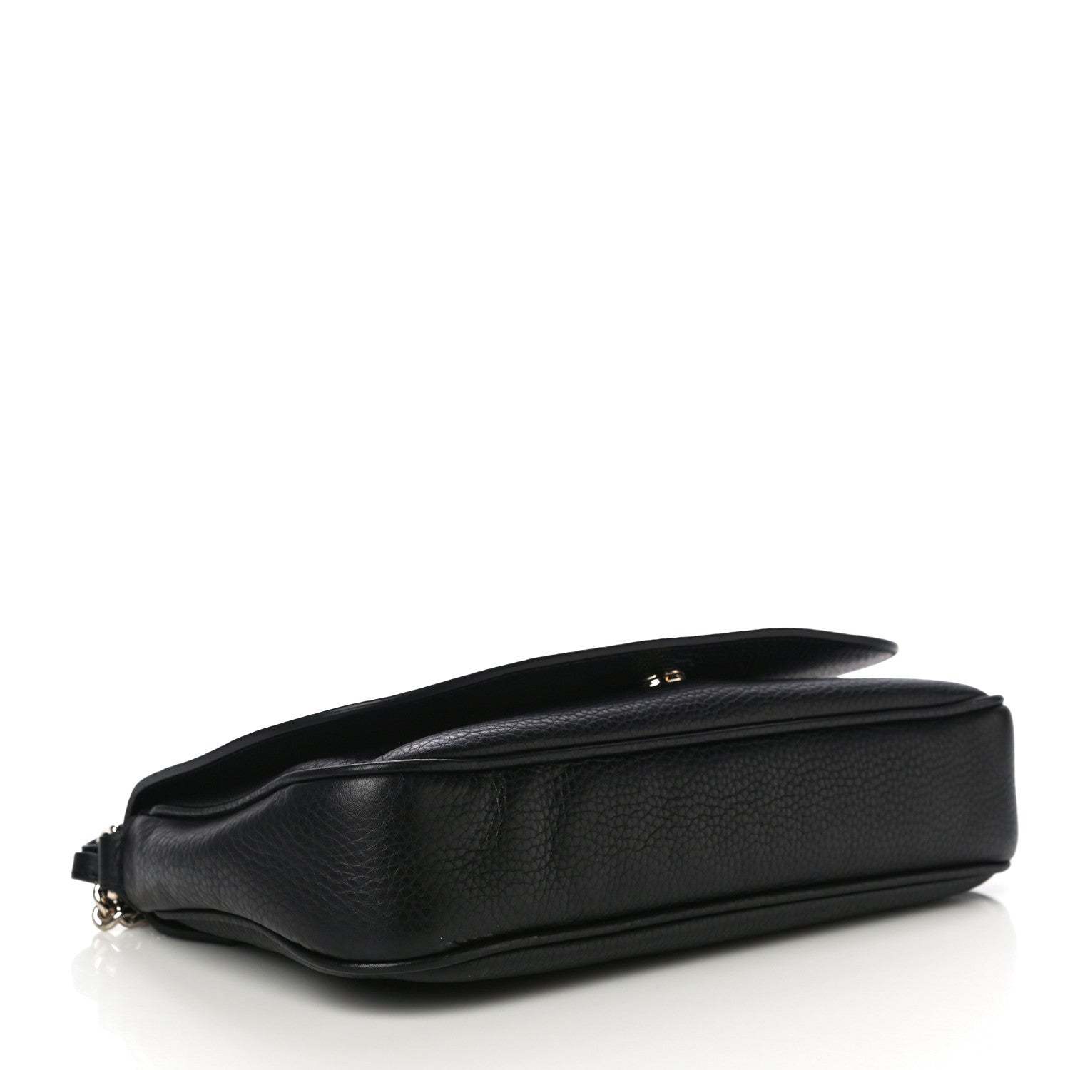 Gucci Pebbled Calfskin Medium Soho Flap Crossbody Black 4 of 12