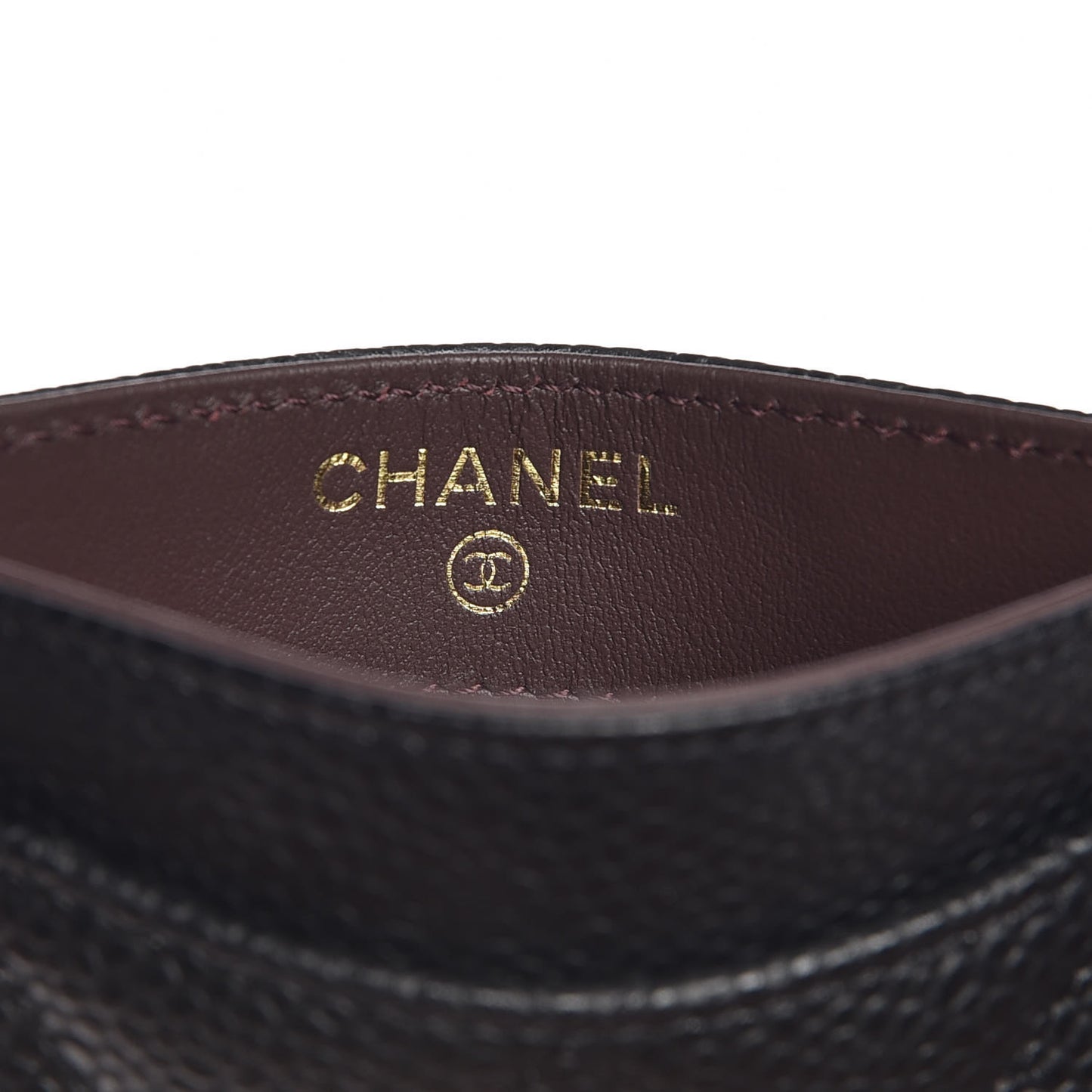 Caviar Quilted Card Holder Black