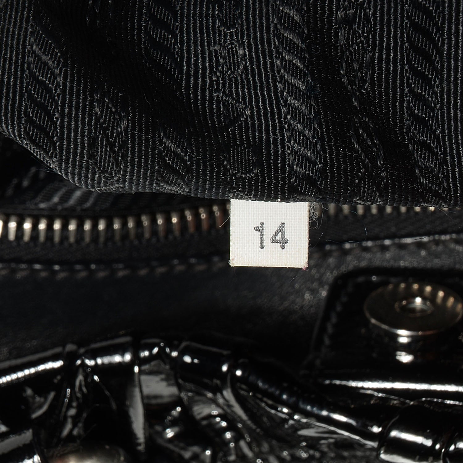 Prada Vernice Gaufre Tote Black 8 of 9