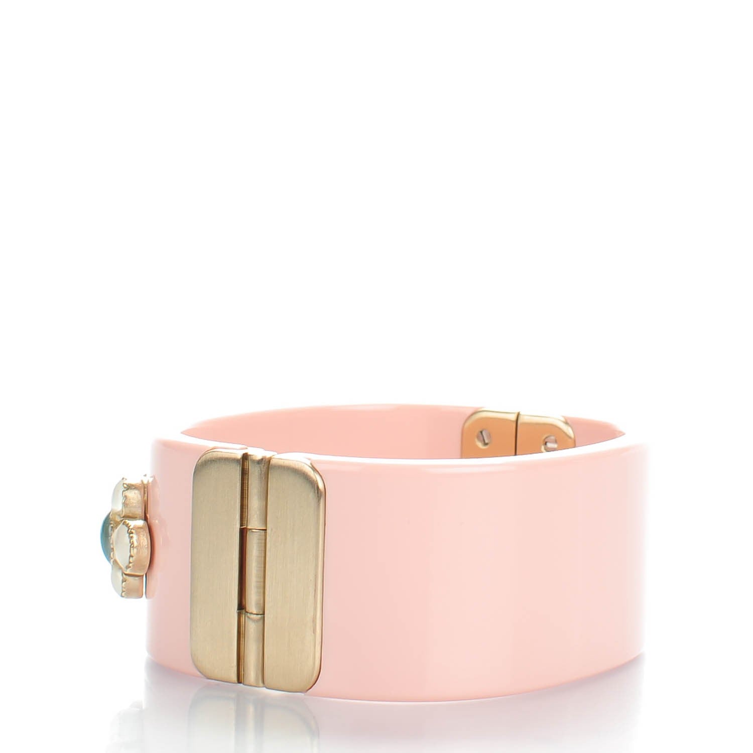 Chanel Resin Gripoix CC Cuff Pink 3 of 6