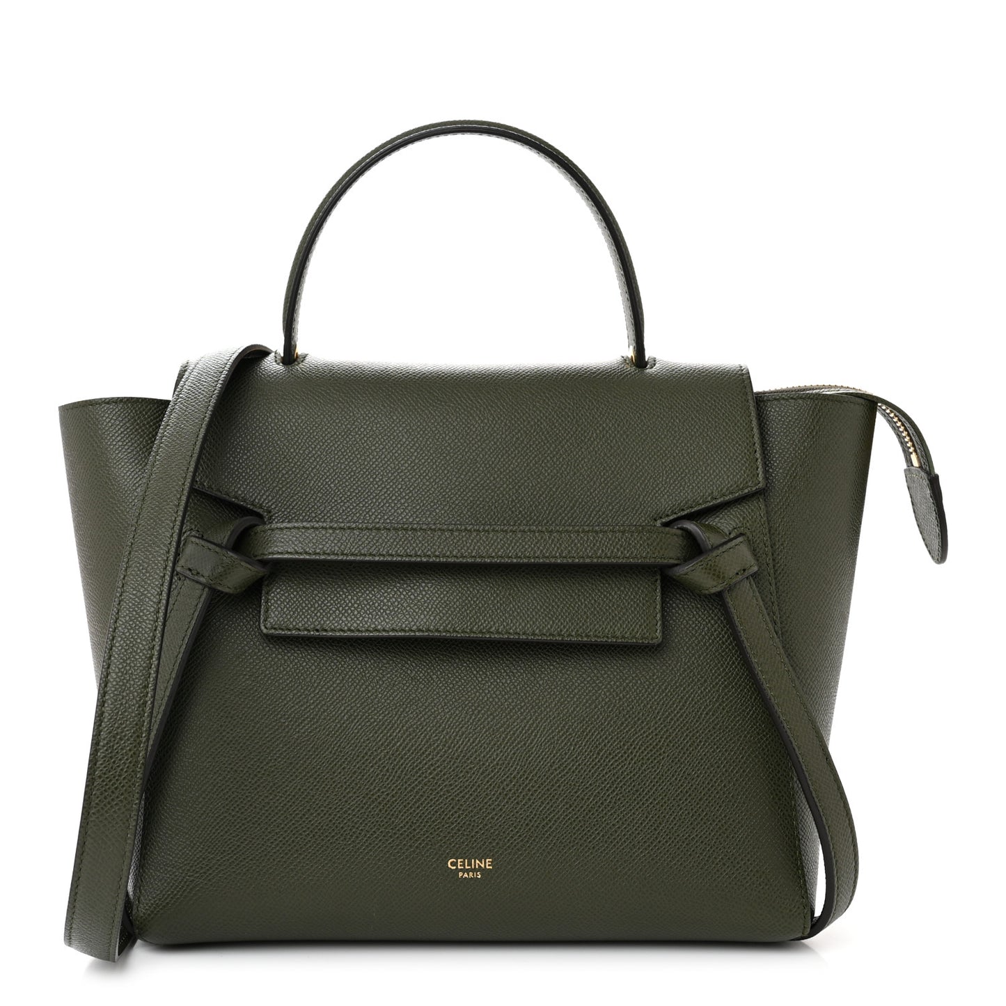 Grained Calfskin Micro Belt Bag Olive