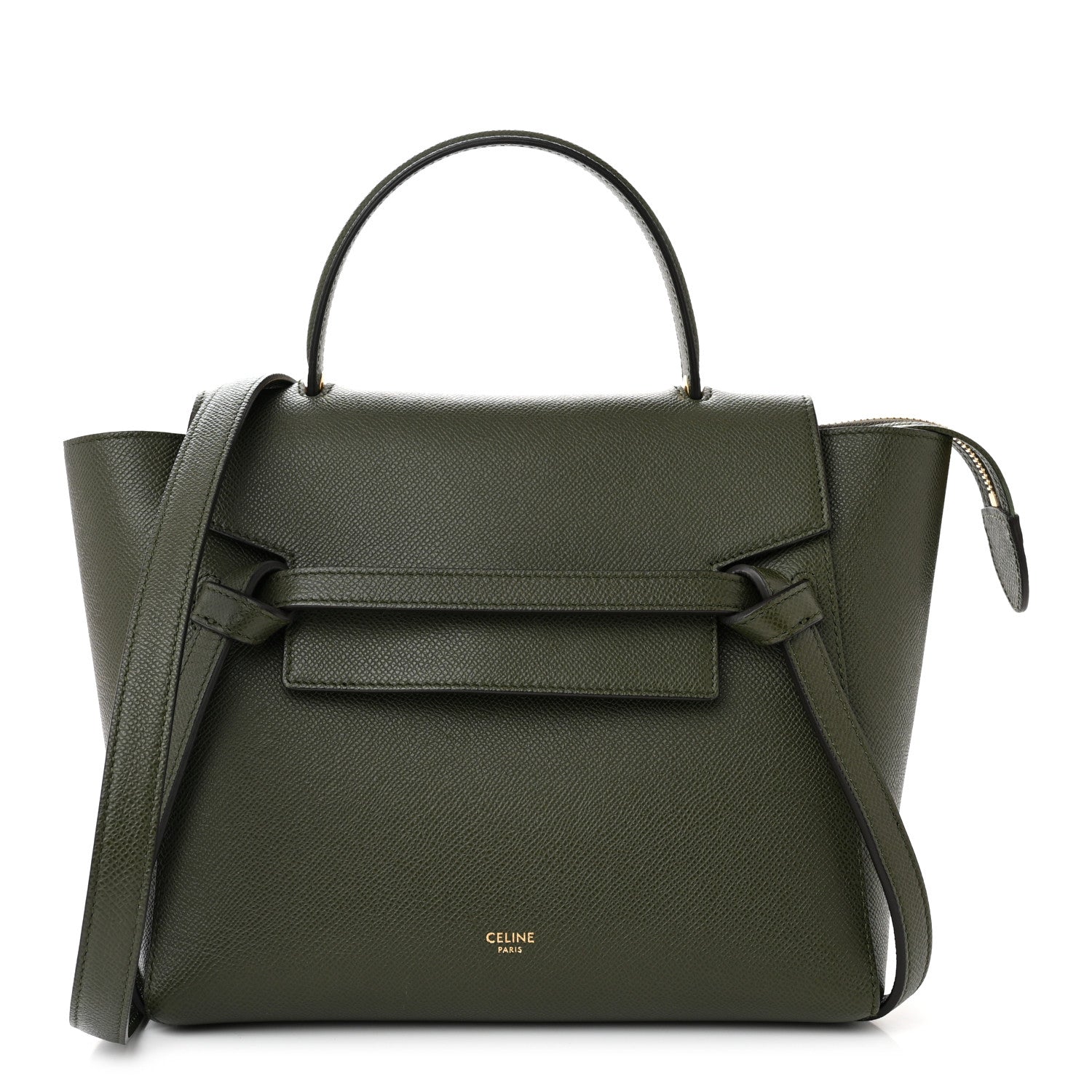 Celine Grained Calfskin Micro Belt Bag Olive 1 of 11