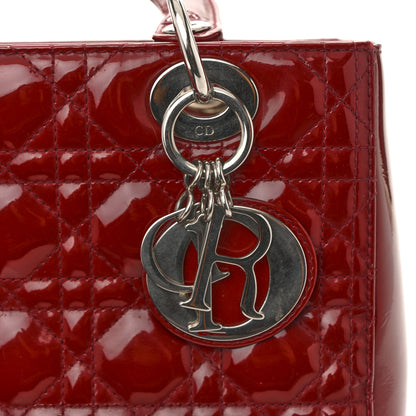Christian Dior Patent Cannage Medium Lady Dior Red 12 of 17