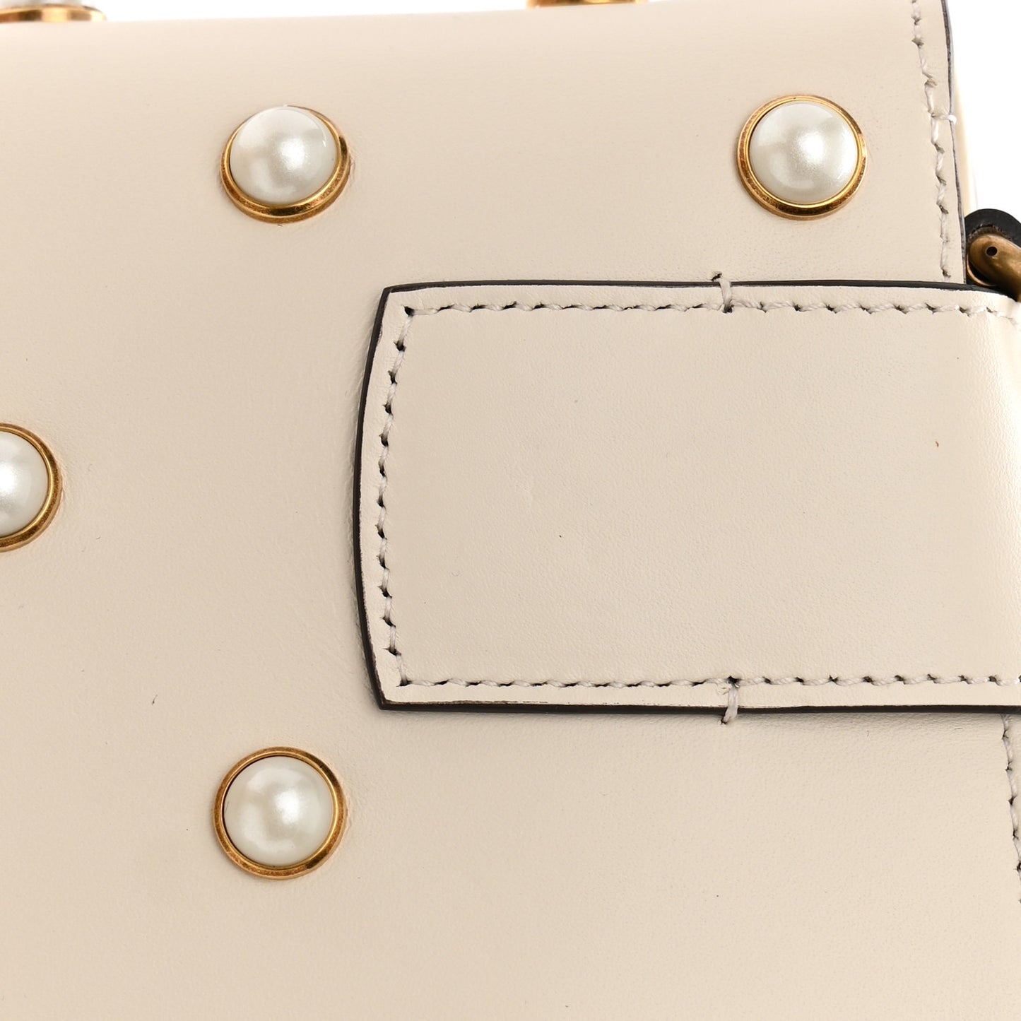 Nappa Pearl Studded Mini Queen Margaret Broadway Shoulder Bag Mystic White
