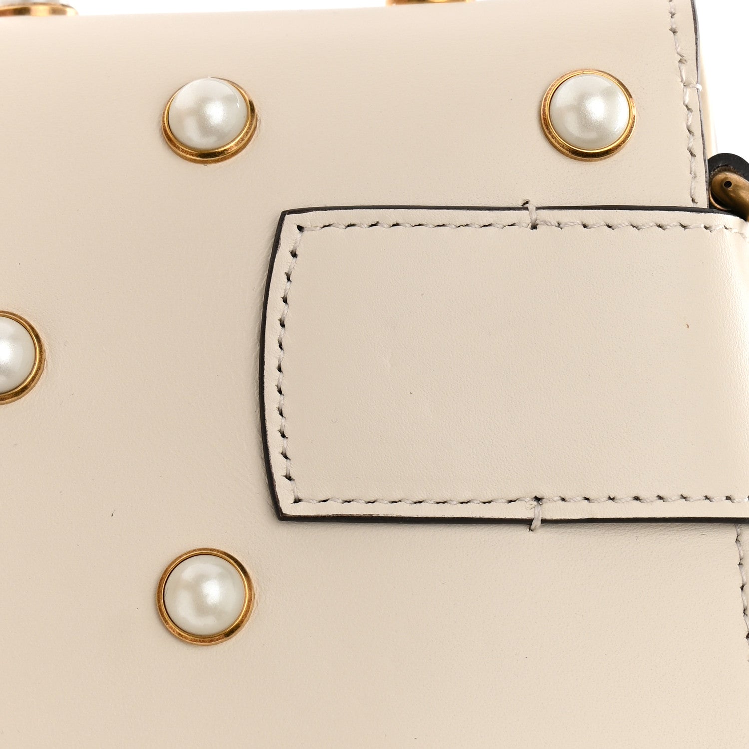 Gucci Nappa Pearl Studded Mini Queen Margaret Broadway Shoulder Bag Mystic White 14 of 14