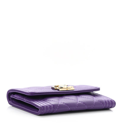 Chanel Lambskin Quilted Boy Flap Card Holder Purple 4 of 10