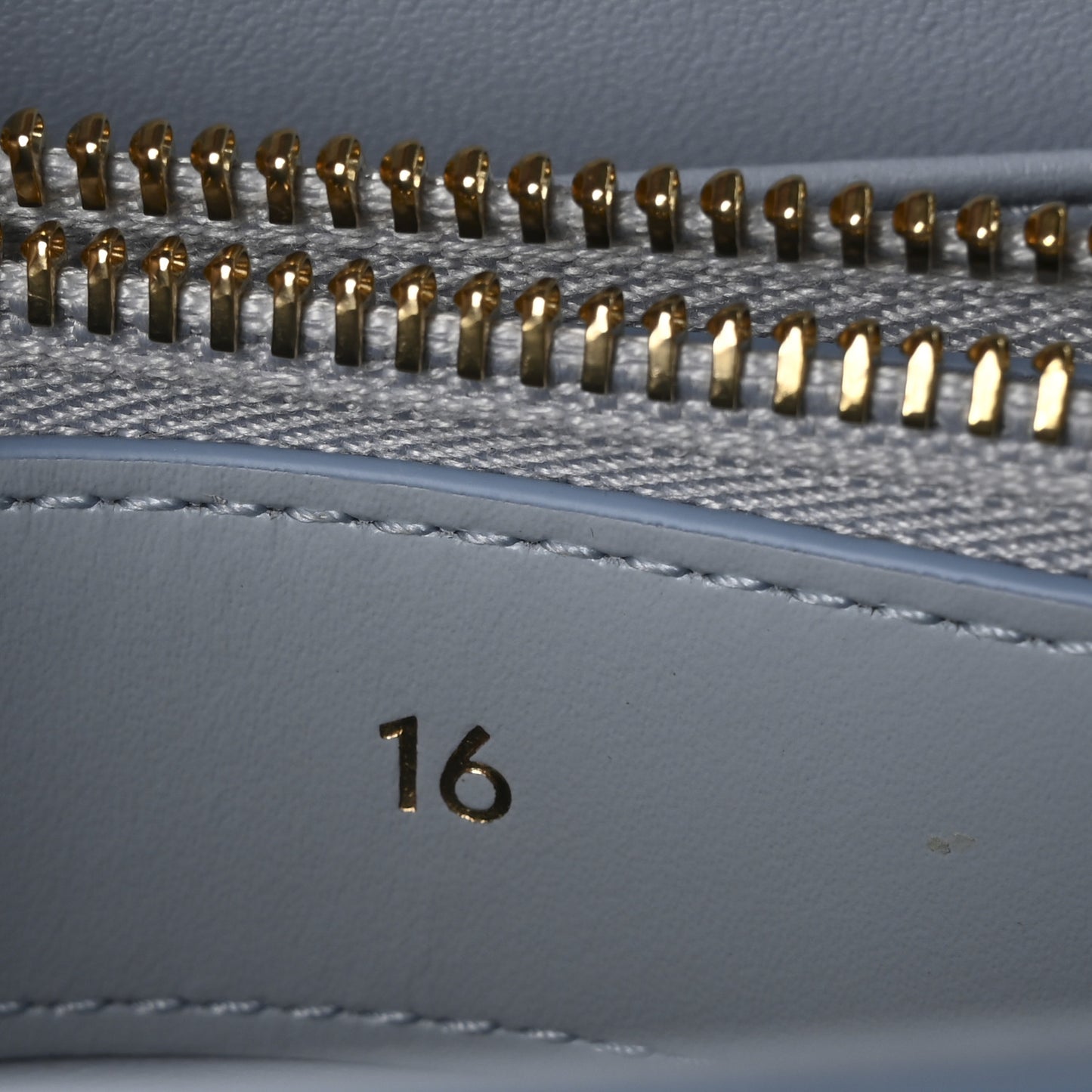 Satinated Calfskin Mini 16 Top Handle Bag Pale Blue