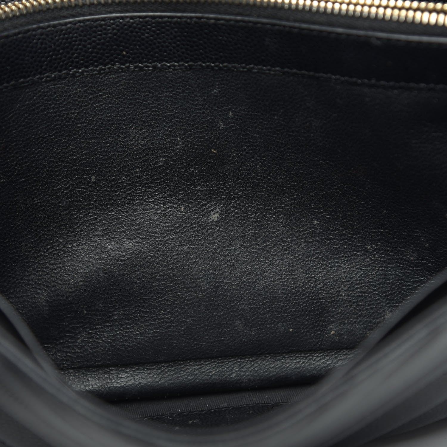 Saint Laurent Grain De Poudre Matelasse Chevron Monogram Chain Wallet Black 15 of 15