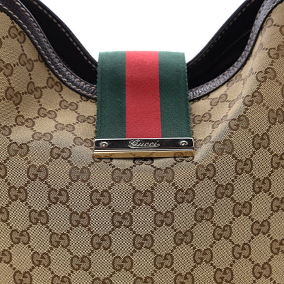 Gucci Monogram Large New Ladies Web Hobo Dark Brown 7 of 9