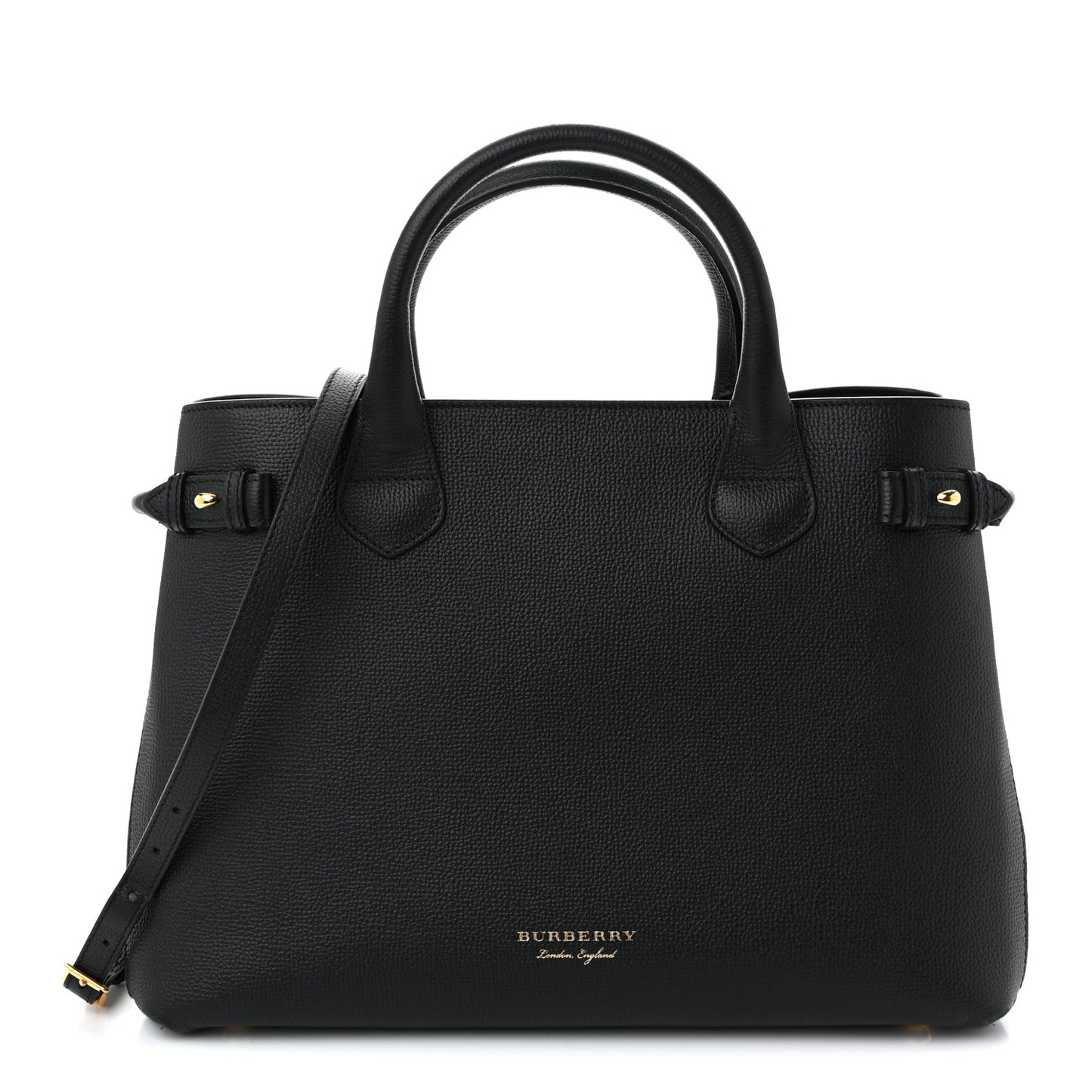 Derby Calfskin House Check Medium Banner Tote Black