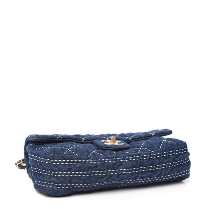 Chanel Denim Quilted Medium Denim Trip Single Flap Blue 3 of 8