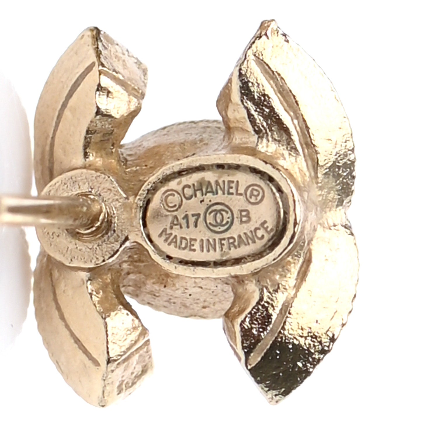 Chanel Crystal Timeless CC Earrings Gold Light Pink 4 of 5