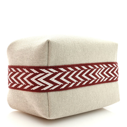 Hermes Canvas Small Bride-A-Brac Pouch Natural Rouge H 4 of 7