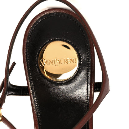 Saint Laurent Smooth Calfskin Debbie 85 Platform Sandal 37.5 Aesthetic Brown 7 of 10