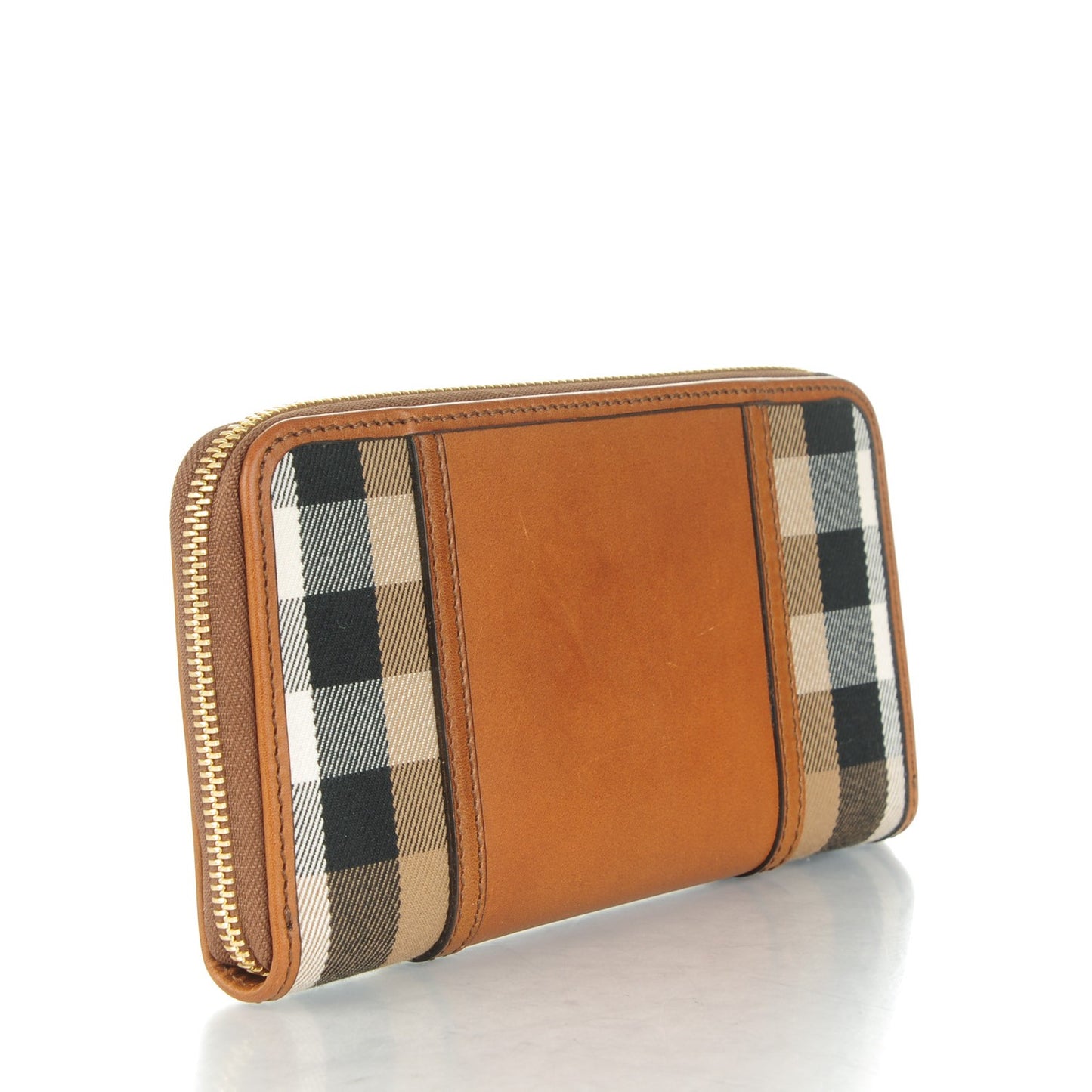 House Check Large Sartorial Ziggy Zip Around Wallet Tan
