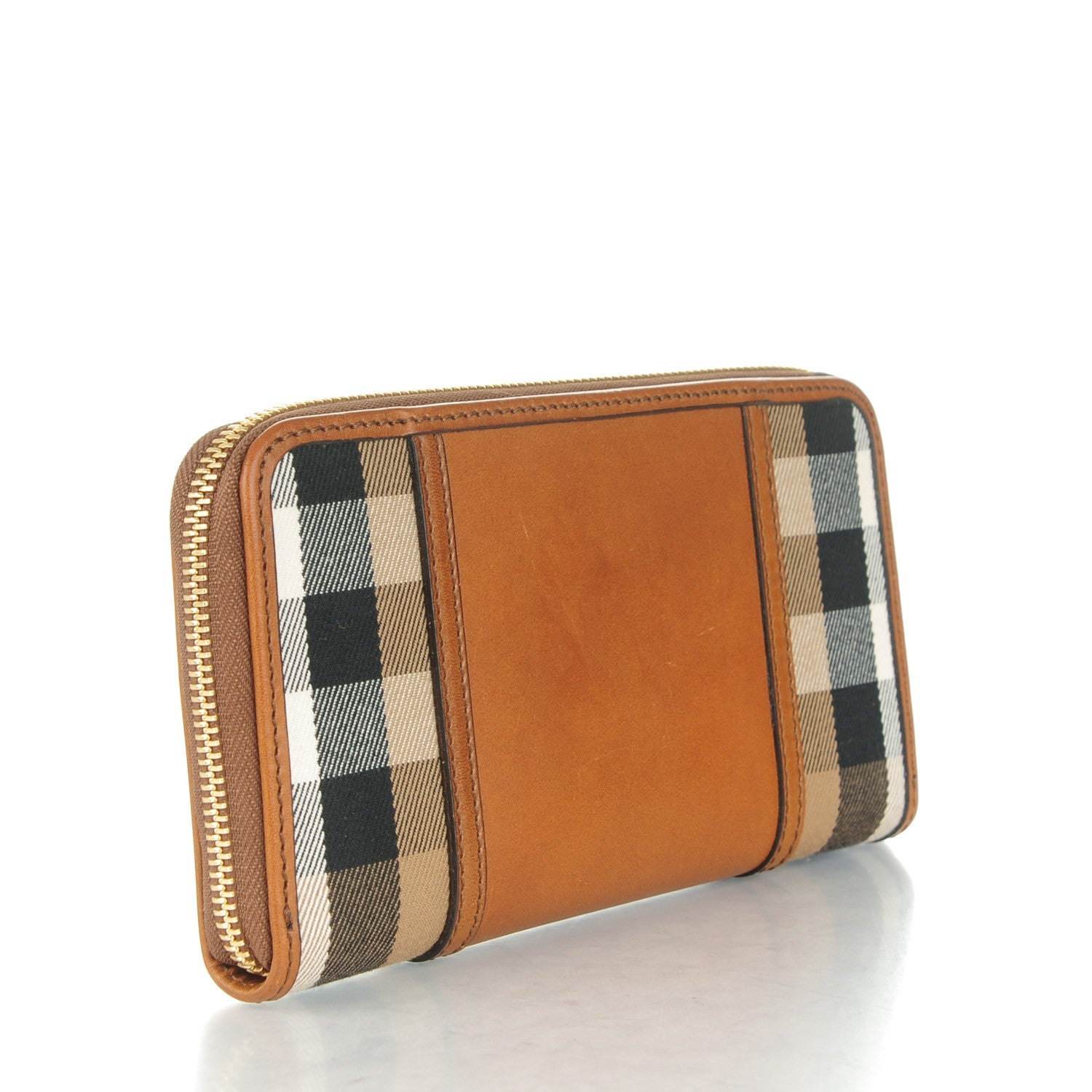 Burberry House Check Large Sartorial Ziggy Zip Around Wallet Tan 2 of 12