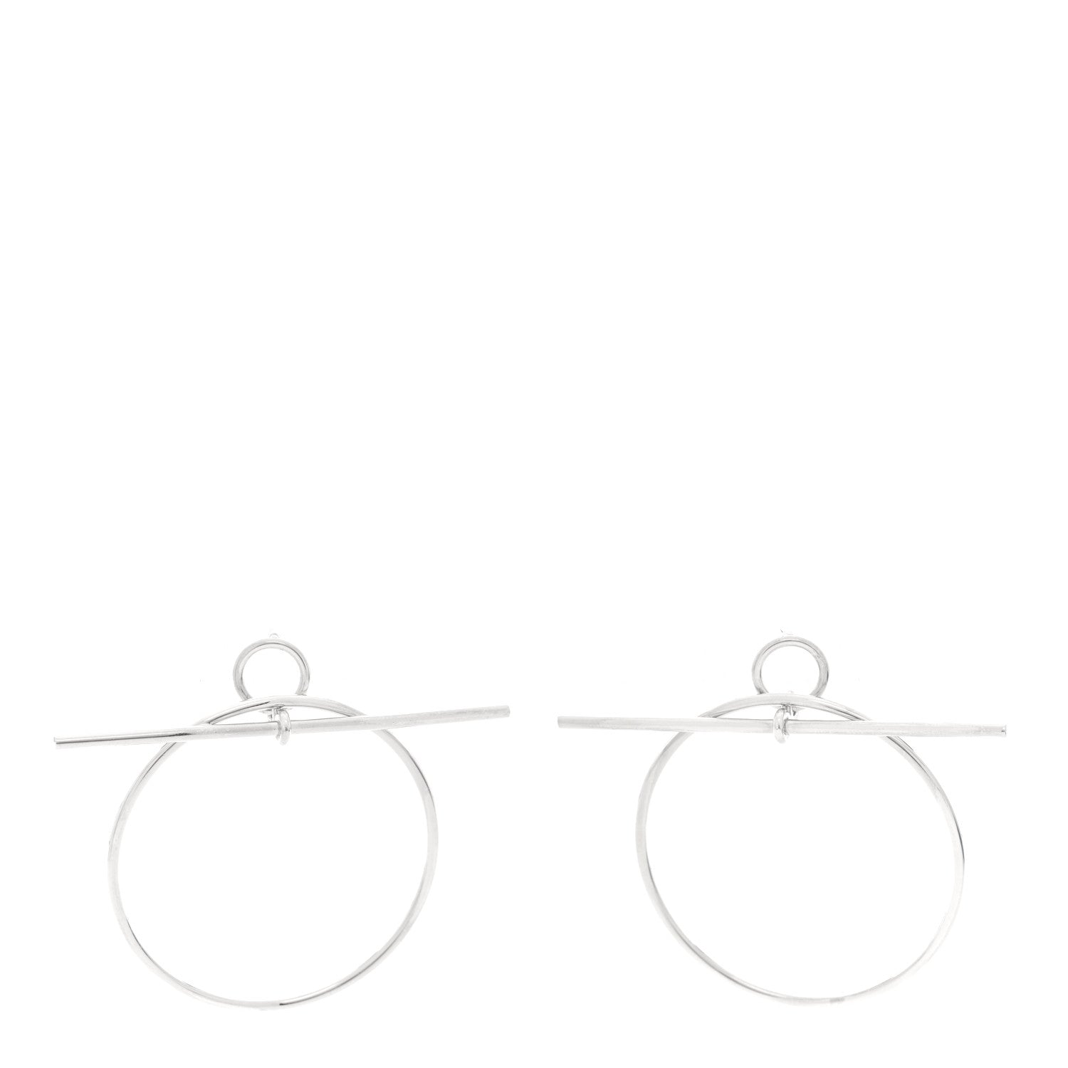 Hermes Sterling Silver MM Loop Earrings 1 of 6