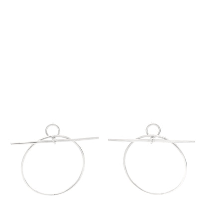 Hermes Sterling Silver MM Loop Earrings 1 of 6