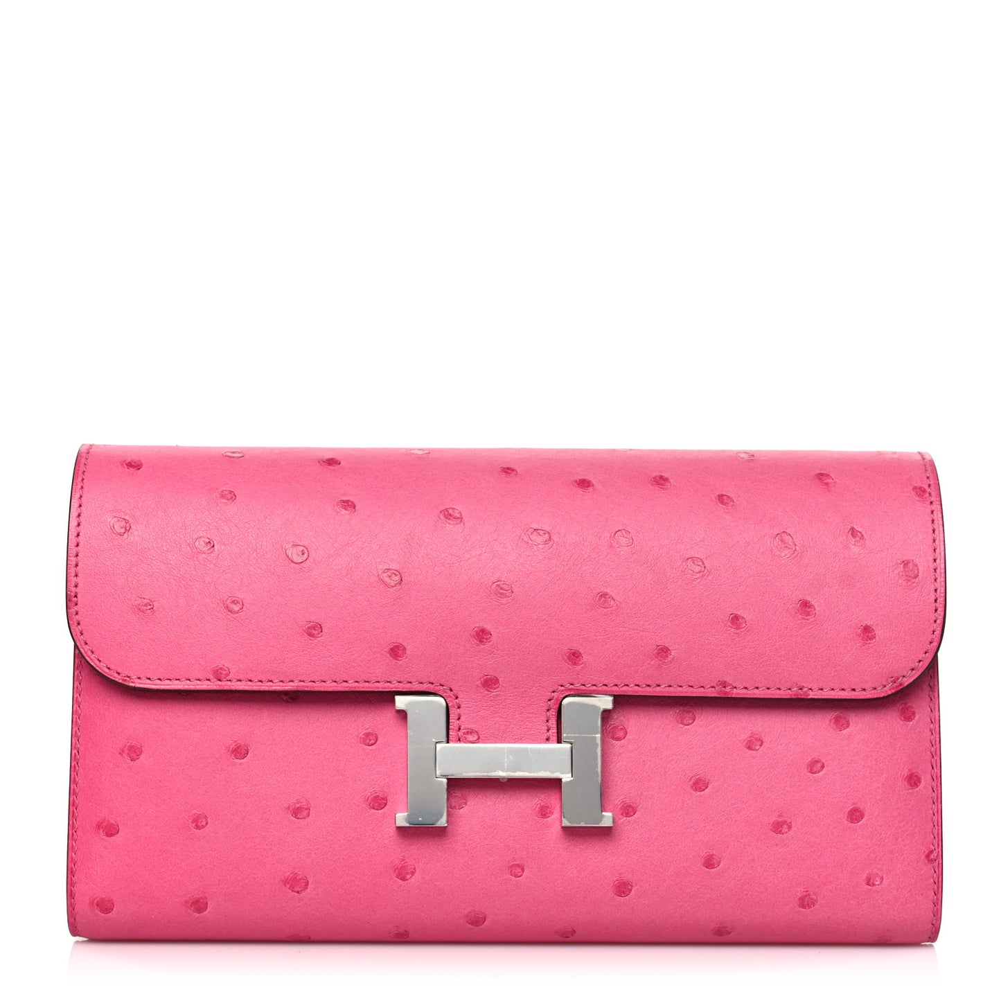 Ostrich Constance Long Wallet Rose Tyrien