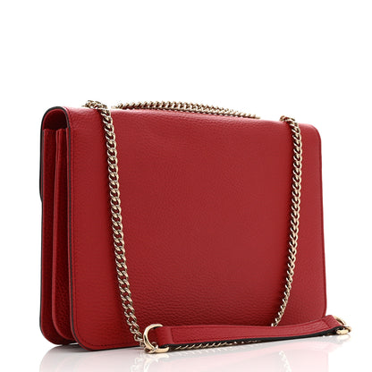 Gucci Dollar Calfskin Interlocking G Shoulder Bag Red 3 of 11