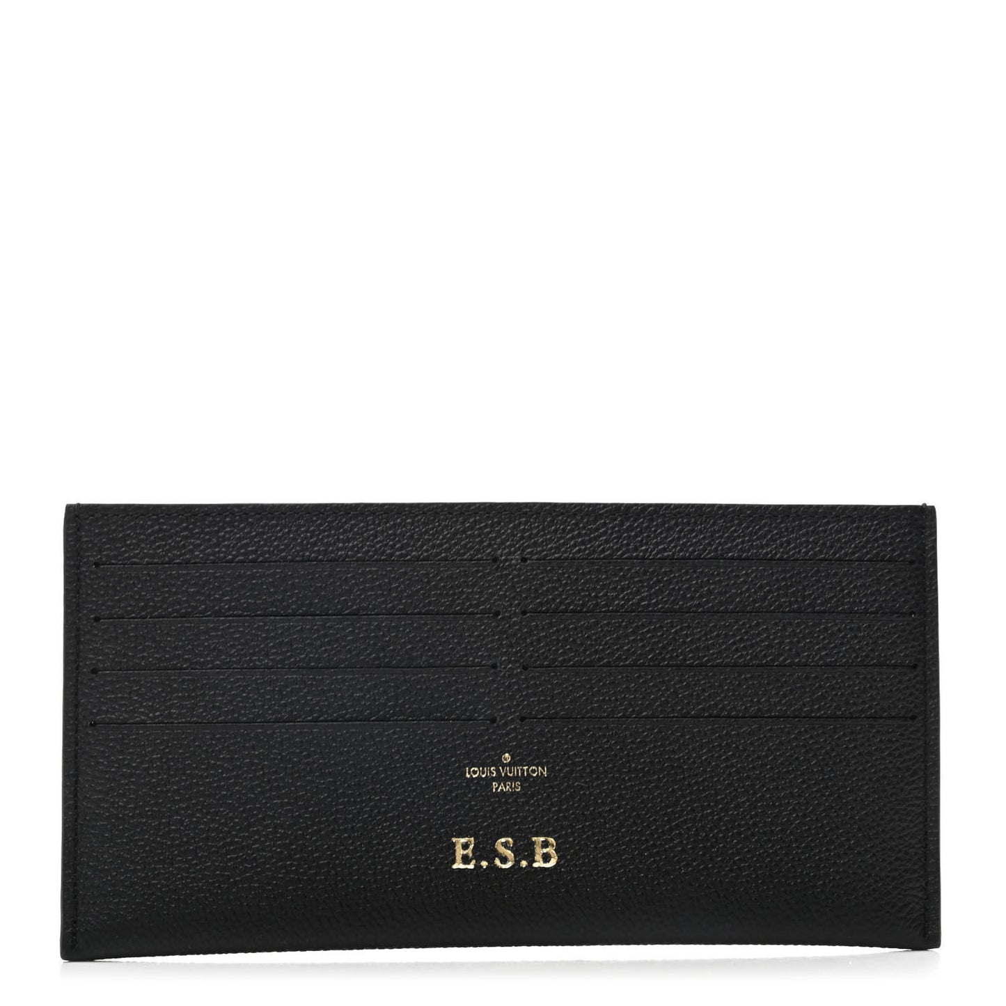 Calfskin Felicie Chain Wallet Card Holder Insert Black