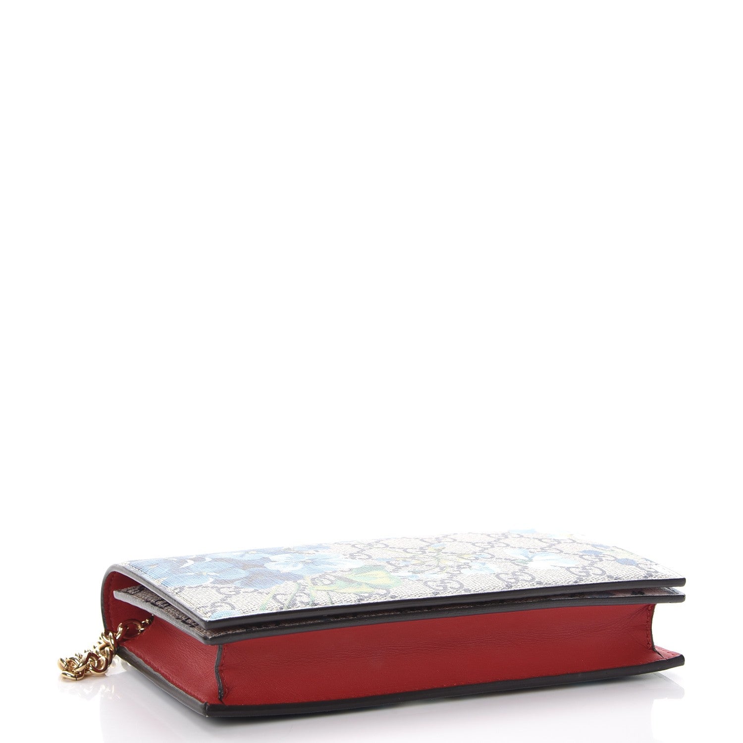 Gucci GG Supreme Monogram Blooms Chain Wallet Blue 4 of 8