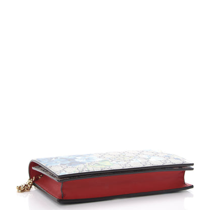 Gucci GG Supreme Monogram Blooms Chain Wallet Blue 4 of 8