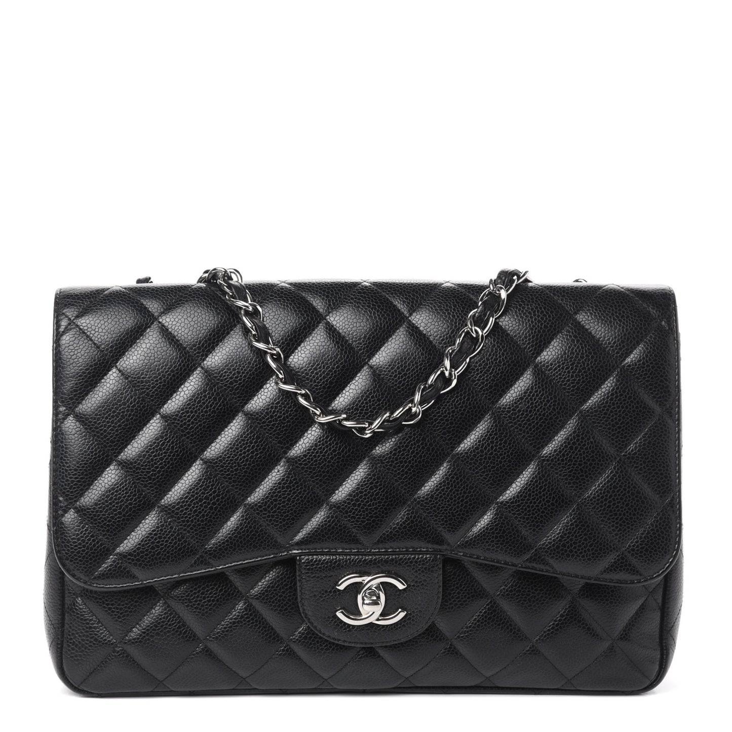 Caviar Quilted Jumbo Single Flap Black