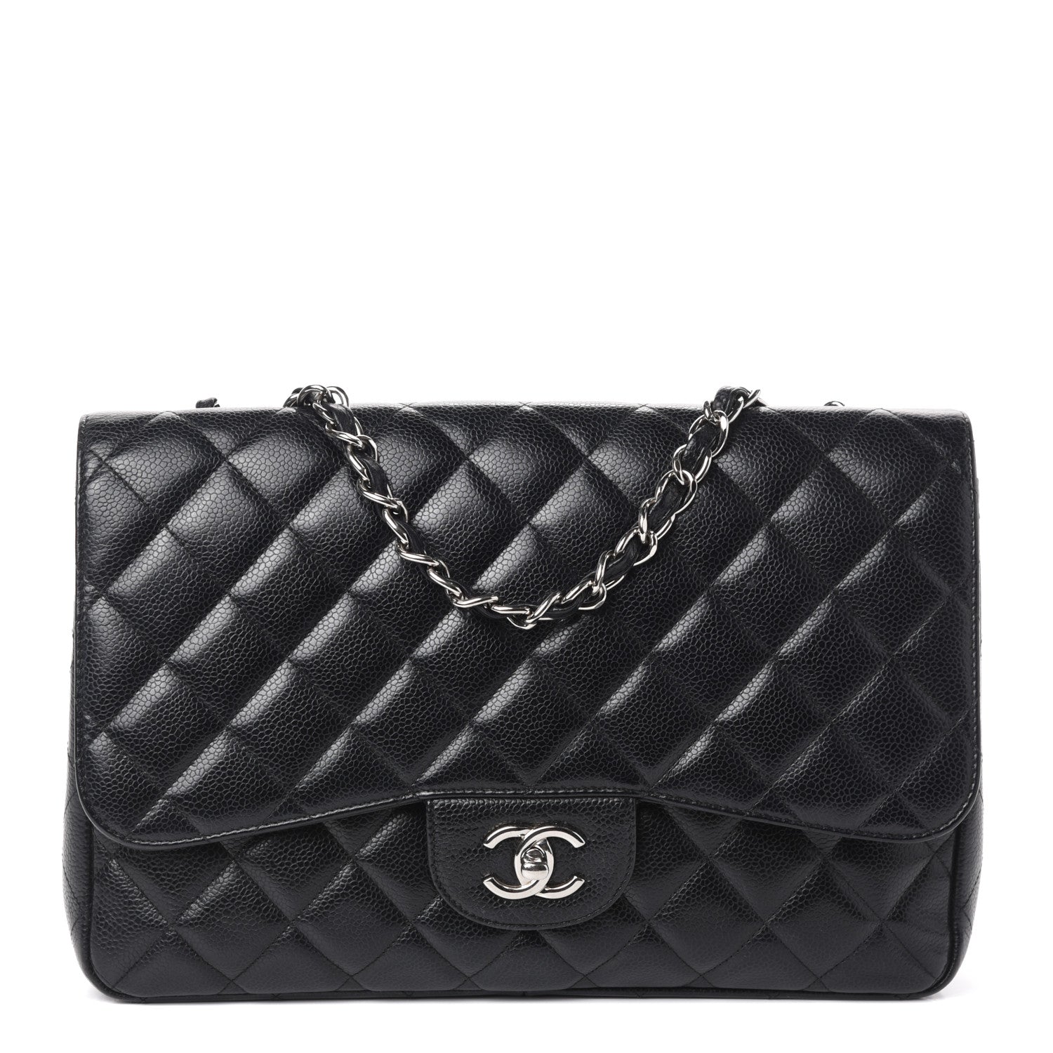 Chanel Caviar Quilted Jumbo Single Flap Black 1 of 10